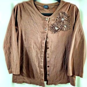Vintage Brown Button-up Cardigan Sweater Large